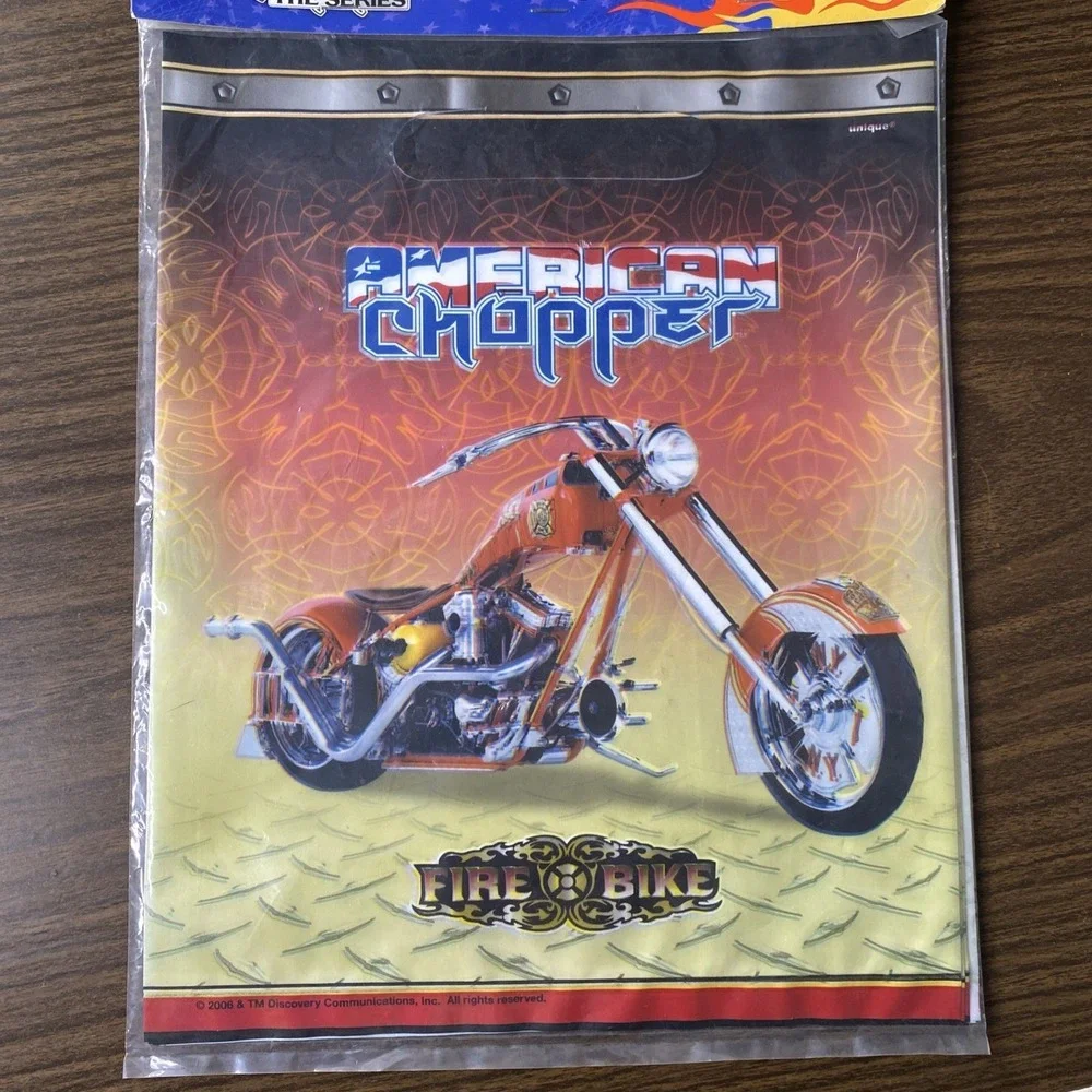 VTG American Chopper FIRE BIKE 2x 8ct Loot Bags Party Supplies Discovery 2006